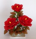 Roses rouges avec bougies électriques [ref. 247]