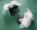 Hair Comb with white Roses [ref. 63]