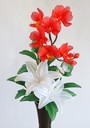 Lys blanc et orchidée Phalænopsis rouge [ref. 241]