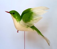 White and Green Bird, medium