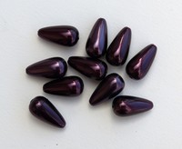Perle "goutte d'eau", violette