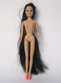Doll, long hair, dark