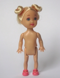 Doll, fastened hair, blond